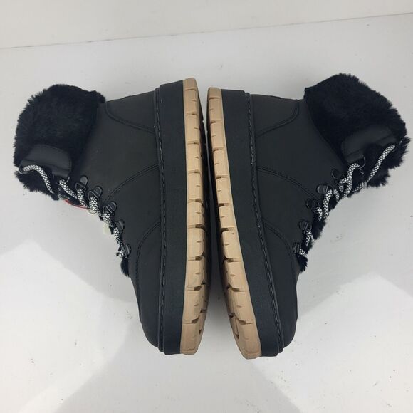 Pajar Chalet Lace Up Sneaker Boot Waterproof Faux Fur Black Size 8 - Picture 9 of 10